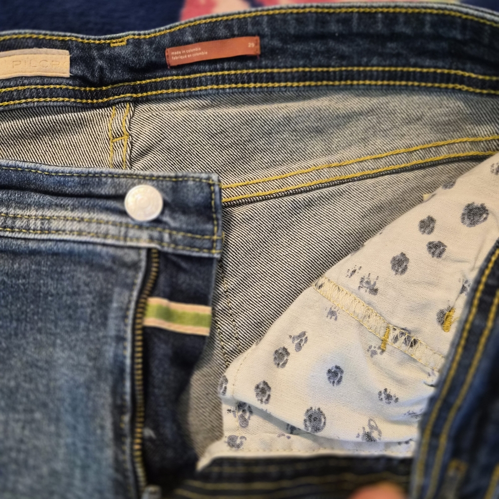 Pilcro Men's Denim Jeans with Yellow Stitching